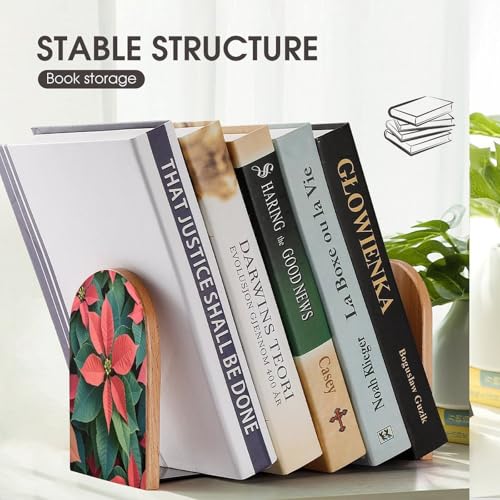 Sujetalibros antideslizante flor de pascua para evitar la caída de libros 8