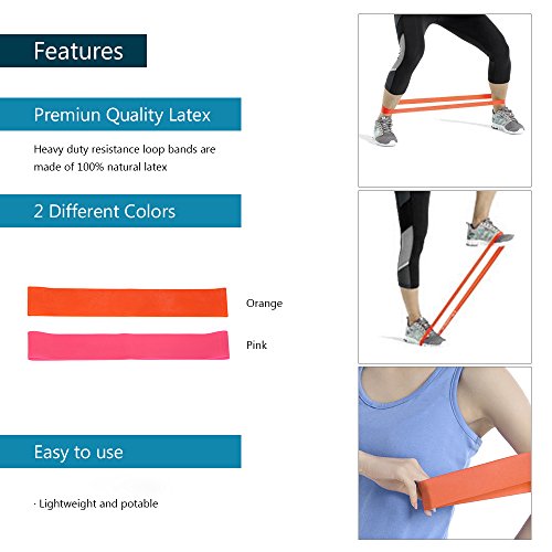 DECDEAL 2PCS Sports Exercise Resistance Loop Bands Set Conjunto de Banda Elástica para Treinamento d