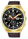 Pulsar Herren Chronograph Quarz Uhr mit Leder Armband PM3094X1
