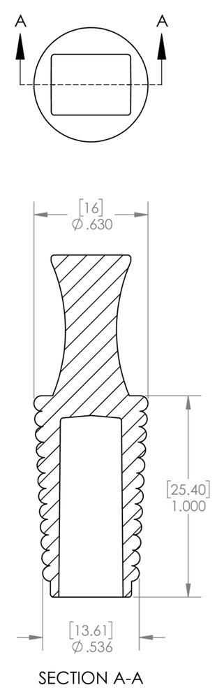 Caplugs FP00625 FP-SH Series – NBR Tapered Flangeless Plug, 250/Bag, Black Nitrile-Butadiene Rubber, 0.536" Min x 0.63" Max x 1" H, Reusable, Threaded Masking, Plating, Anodizing (SH-31662)