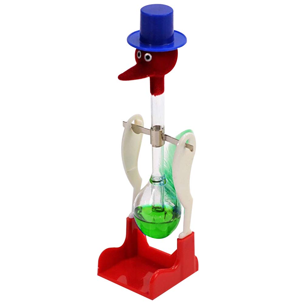 Drinking Bird Desk Toy, Glass Dipping Bird Perpetual Motion Science Gadget, Physics Gifts for Teacher, STEM Educational Toy for Kids & Adults, Office Desktop Accessories (green)