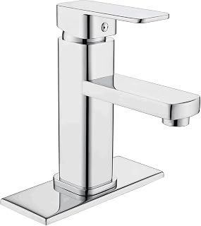 Chrome Bathroom Faucet Hononnice Single Handle 1 Hole Bathroom Sink Faucet Rv Lavatory Vanity Faucets Basin Mixer Tap with Deck Plate