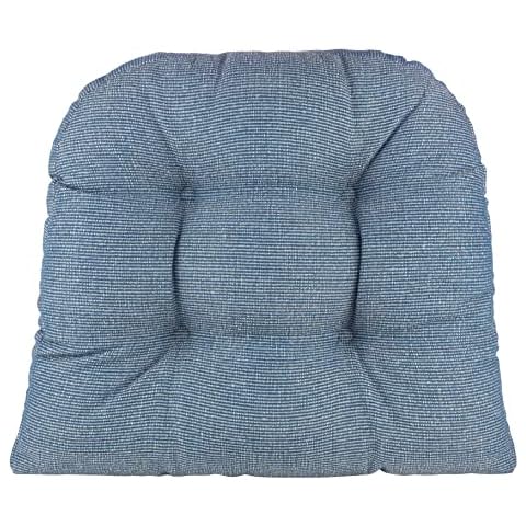 Klear Vu Saturn Non Slip Seat Cushion, Button Tufted Sitting Pillow with Durable Fabric Cover, Ideal for Dining, Office or Rocking Chair, 18" x 20" x 3", Set of 1, Wedge Blue Cover