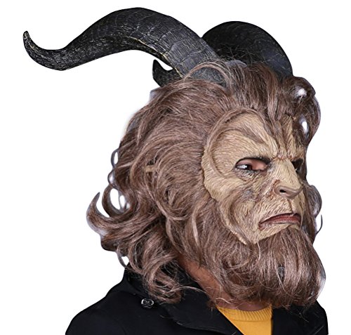 Beast Mask Latex Halloween Adult Deluxe Funny Replica Headgear Party (Free Size)