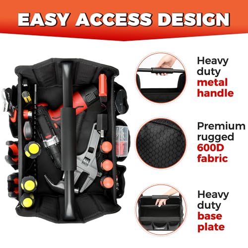 Detailing Caddy Organizer with Handle - Storage, Cars, & Cleaning Caddy for Supplies, Tools, & Home Improvement - Heavy Duty Car Detailing Supplies With Multi-Pockets & Collapsible Tote Design by Storage Standard - Image 6