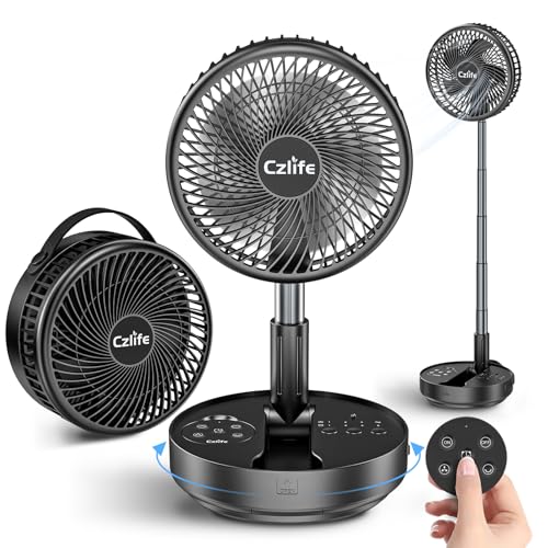 Czlife F9 Portable Fan, 10000mAh Rechargeable Battery Powered for Travel Sleeping Camping Bedroom...