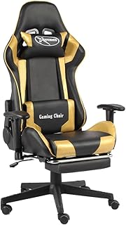 Relaxsessel Fernsehsessel Sessel Stuhl Bürostuhl Bürosessel,mit Armlehnen und RüCkenlehne Gaming-Stuhl mit Fu?stütze Drehbar Golden PVC,für Wohnzimmer, Schlafzimmer, Büro