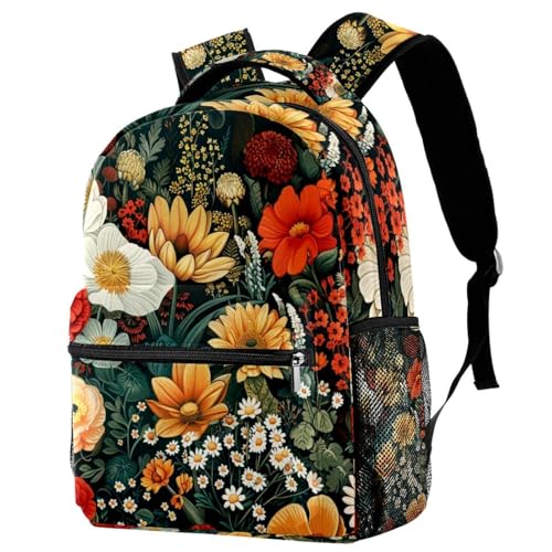 Sac à dos Campus avec porte-bouteille et imprimé floral multicolore