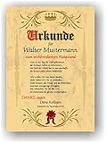  Urkunde Rente personalisiertes Geschenk zum Ruhestand dem Abschied aus dem Berufsleben Geschenkidee der Kollegen oder der Firma zur Verabschiedung Mitarbeiters Marmor Papier DIN A4 Sandbraun