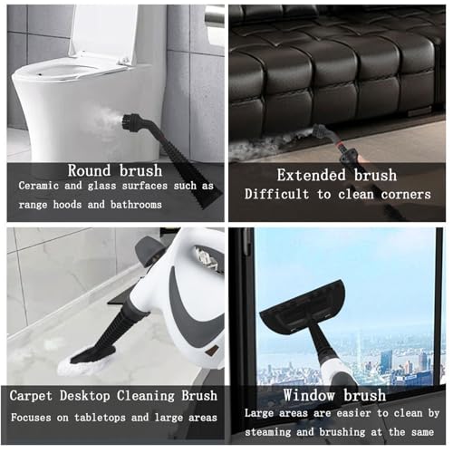 vaporeta de mano,maquina de limpieza a vapor,limpiadora vapor para casa,limpiador de vapor multiusos con 10 accesorios para alfombras,1050W, cortinas, sofás, cocina, baño y más-1set - imagen 3