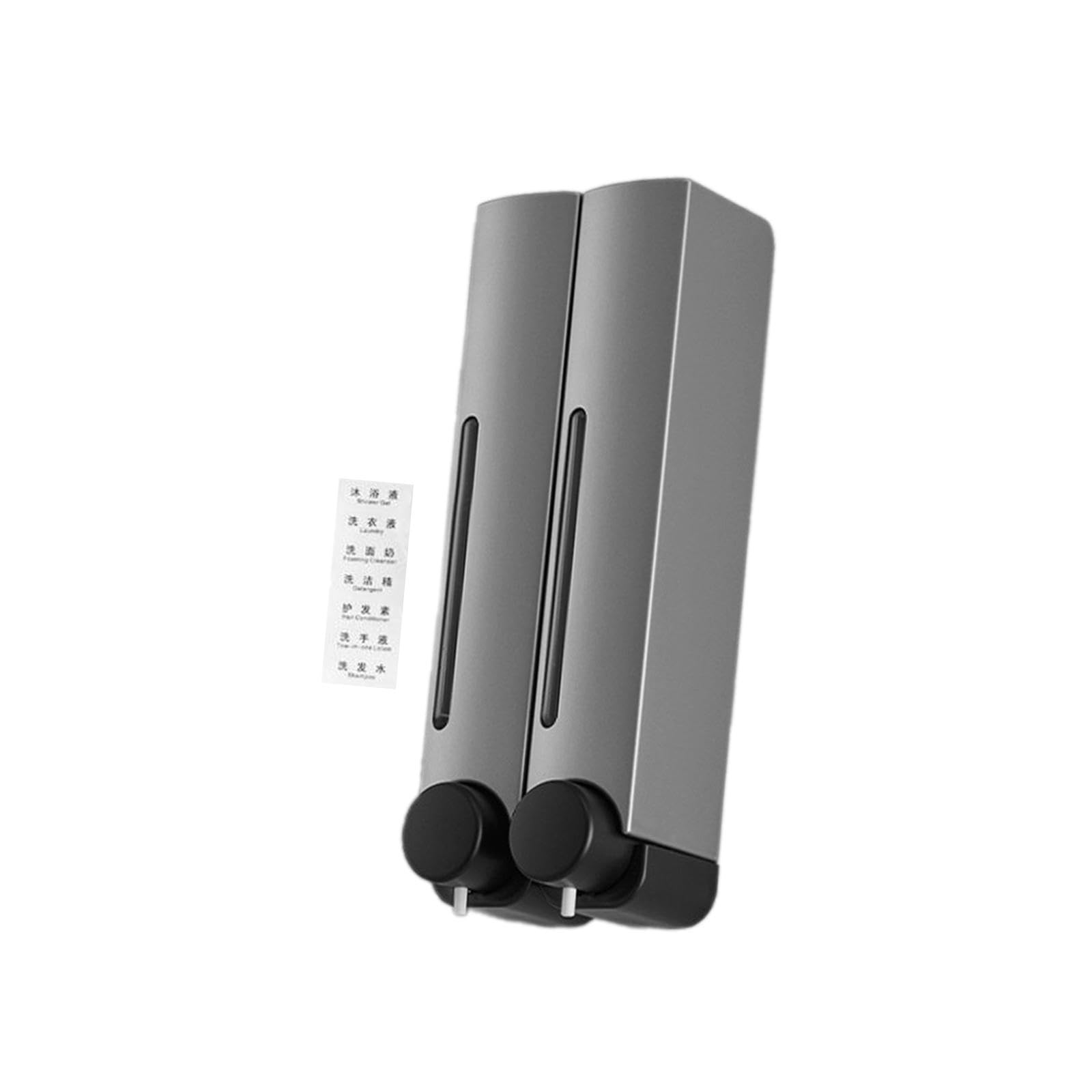 Dispensador de Jabón con Bomba, Dispensador de Loción, Recipiente de Ducha, Dispensador de Champú, Dispensador de Acondicionador para Baño, a, Plata Doble Cabeza, Individual
