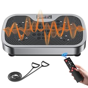 Vibration Plate Exercise Machine – Whole Body Workout Vibration Plate for Lymphatic Drainage, Vibrating Plate Machine Platform with Resistance Bands & Remote for Weight Loss, Shaping, Home Fitness