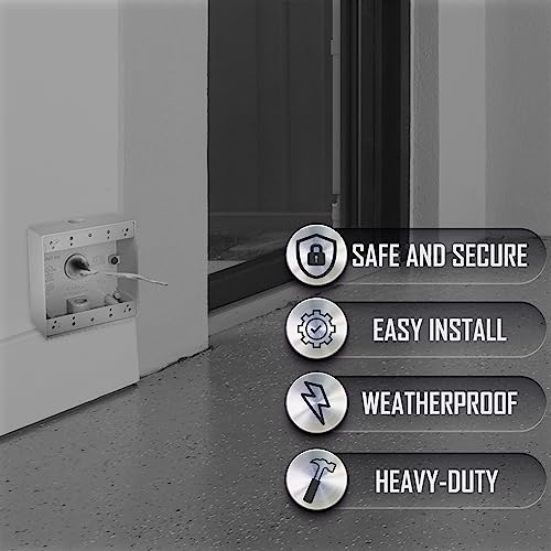 2-Gang Weatherproof Box, Three 1/2 In. Outlets, White, Bronze #TOP3