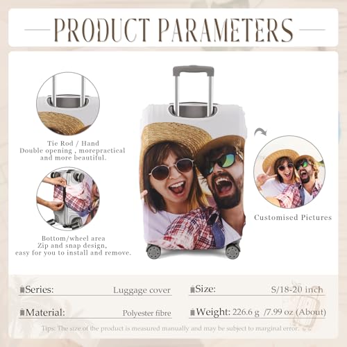 Personalized Travel Luggage Cover Suitcase Protector for Suitcase Waterproof Dustproof Anti-scratch Travel Suitcase Covers Case for Wheeled Luggage Fit for 18-32inch Luggage (Size S)3