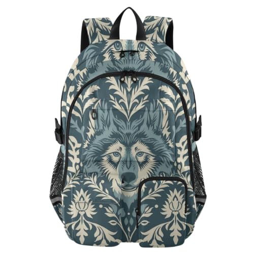 Mochilas de viaje William Morris Wolf Teal de 17.5 pulgadas para la oficina