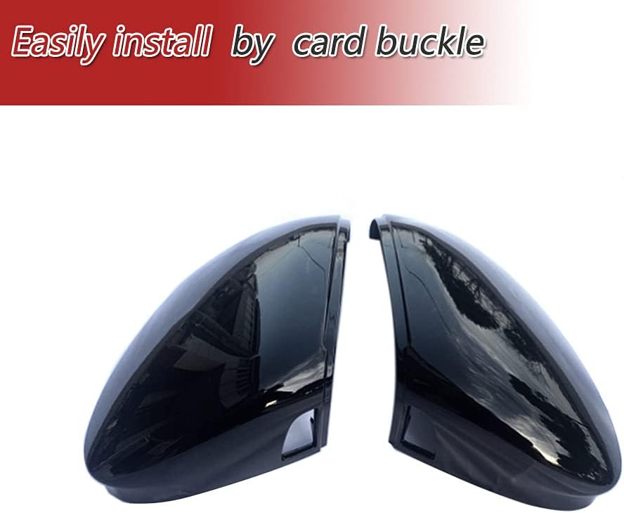 Golf 8 Mirror Caps for Volkswagen Golf 8R/GTI/R-Line 2021 Replacement Style Rear View Mirror Cover Caps(with Side Assit) (Gloss Black)