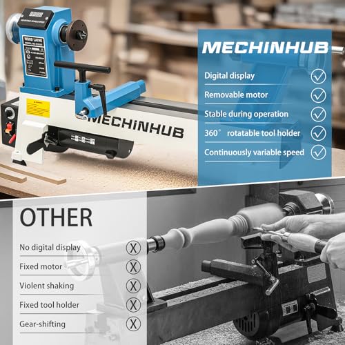 MECHINHUB Digital Display Wood Lathe