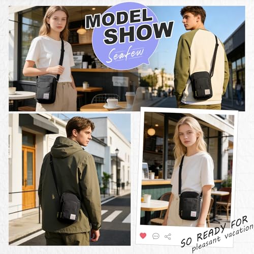 Image of SEAFEW Mini Crossbody Bag Shoulder Bag for Men, Small Messenger Satchel Bag for Women