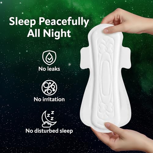 Image of Evereve Ultra-Thin Nights Sanitary Pads for Women, XXL+ 360mm, 22 Pads, 60% Longer & Wider Back, Soft & Breathable, Rash-Free Comfort, 2X Faster Absorption, Dry Feel Protection, Heavy Flow Night Use