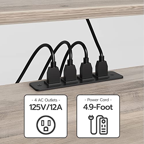 Hoobro Tv Stand With Power Outlets To 65 Inches, Tv Console Table With Open Storage Shelves Cabinet, Industrial Media Entertainment Center For Living Room Bedroom, Greige And Black Bg40Ds01 #TOP5