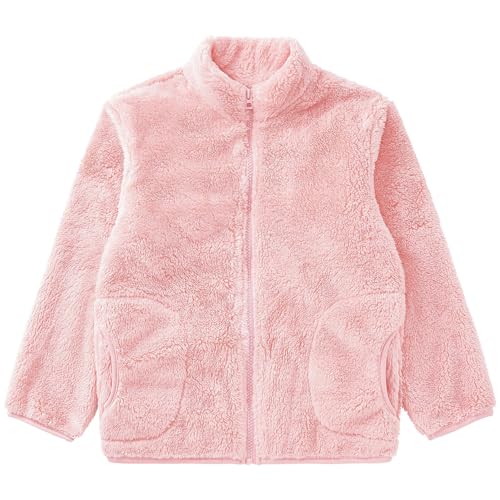 YiZYiF Kids Girls Fleece Jacket Coat Full-Zip Sweatshirt with Pocket Sweater Fall Winter Warm Outerwear4