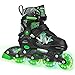 Roller Derby Stryde Youth Adjustable Inline Lighted Wheel Skates Medium Black/Green
