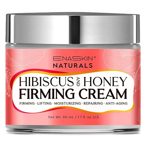 Face Firming Cream with Hibiscus and Honey: Anti-Aging Neck & Under Eye Moisturizer with Collagen – Anti Wrinkle Eye Balm with Fine Lines – Day & Night Skin Tightening Lotion for Lift and Firm – 50ML
