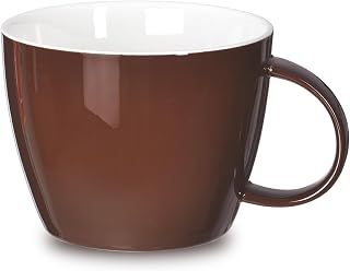 30oz Oversized New Bone Porcelain Mug for a break with great coffee or tea, decorated with handmade color glaze for any hot drinks you choose, soup pot with handle, brown