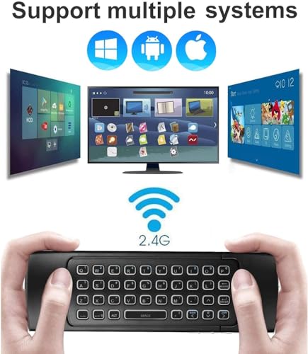Image of AUSHA 3 in 1 Universal Air Mouse Remote (Mouse + Keyboard) - 2.4 Ghz Wireless Connection, Intelligent Learning (IR) Air Fly Smart for PC, Smart TV, Android TV Box