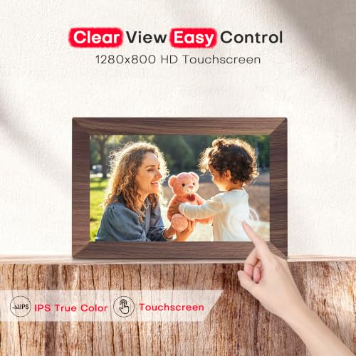 Image of Frameo Digital Picture Frame, 10.1'' WiFi Electronic Photo Frame, Gift Idea | 32GB, 1280x800 IPS Touch Screen, Wall-Mountable, Auto-Rotate, Electric Picture Frame Slideshow, Share Videos, Gifts for Mom
