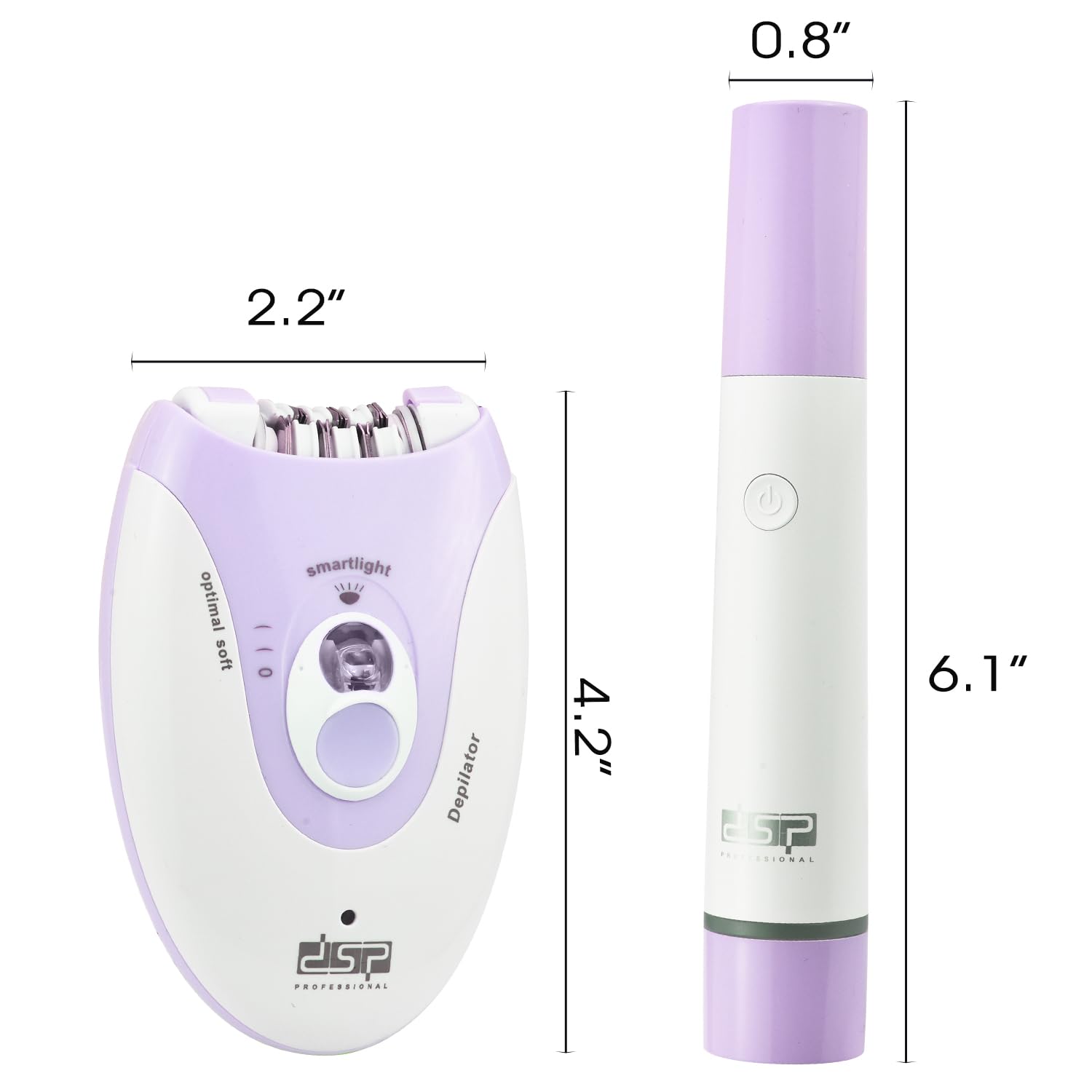 DSP dispositivo de depilación para mujeres, recortador de cejas para mujeres, 2 niveles de velocidad para depilación, recortador de vello para piernas, rostro, zona del bikini y brazos, afeitadora fac