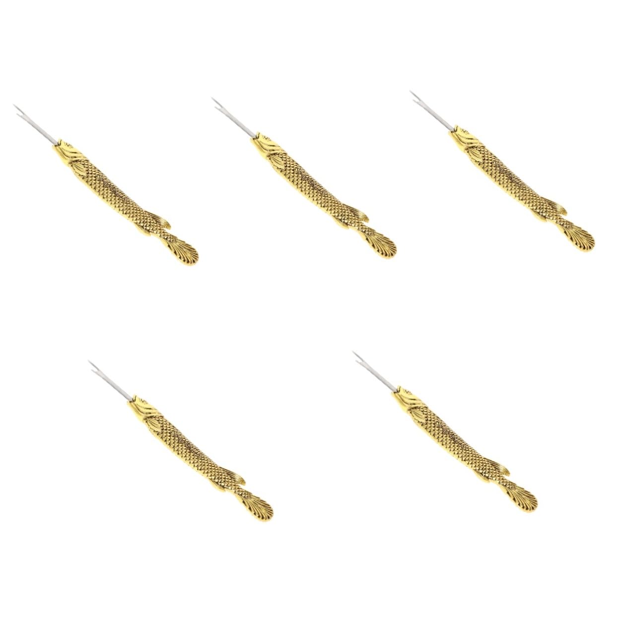 NUOBESTY 5 Piezas Desgarrador de costuras hilo de coser quita hilos herramientas de costura creativas herramienta para quitar costura abridor de costura antiguo Metal Golden