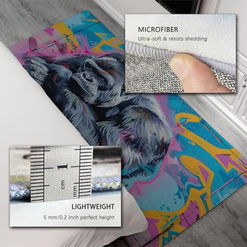Tapis de sol gorille graffiti 60x90cm pour décoration intérieure - 6