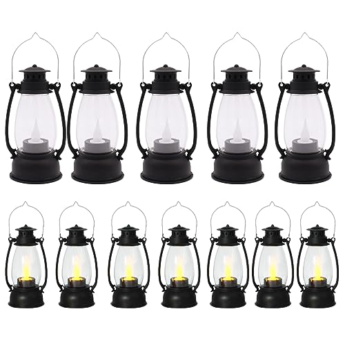 Lanterne à bougie LED vacillante de table ou suspendue pour déco vintage de Noël