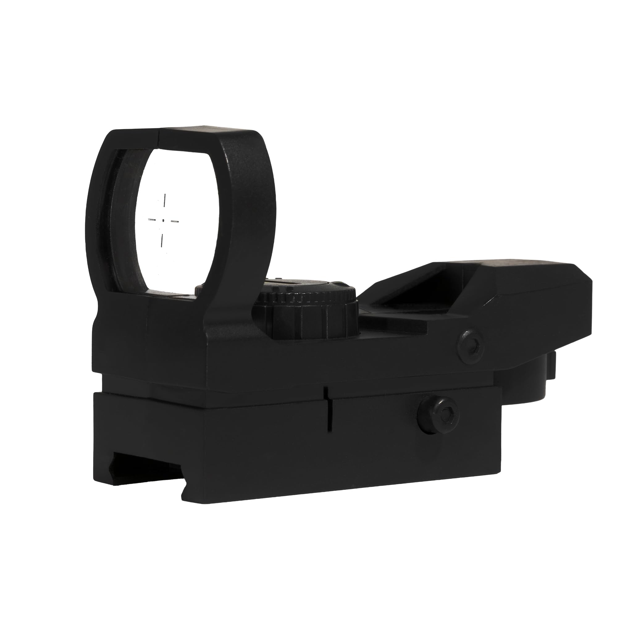 Fucile a pompa Softair plastica, POTENZA 0,9 JOULE, hop up regolabile, caricatore cartuccia 1x14, 4 bossoli, torcia e red dot, slitte su 3 lati