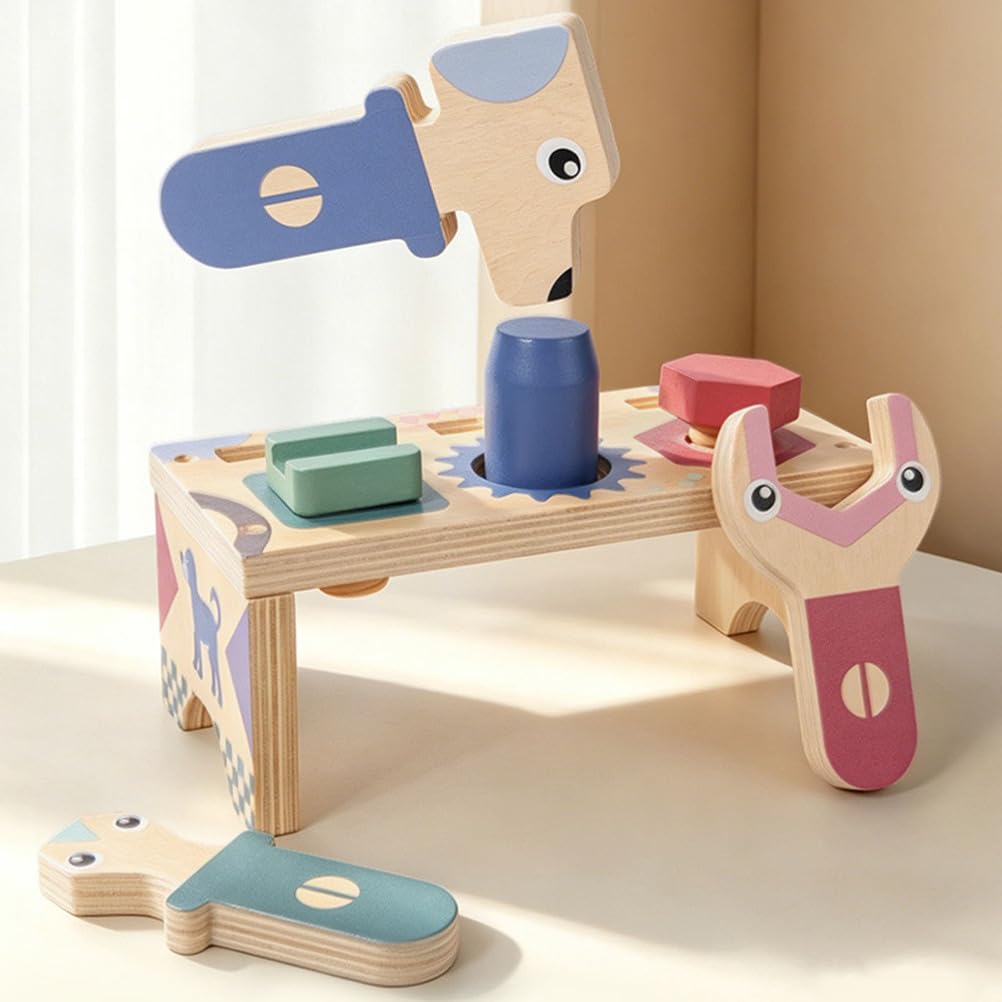 Banco da Lavoro Giocattolo in Legno per Bambini, banco da Lavoro Finto per Bambini Piccoli
