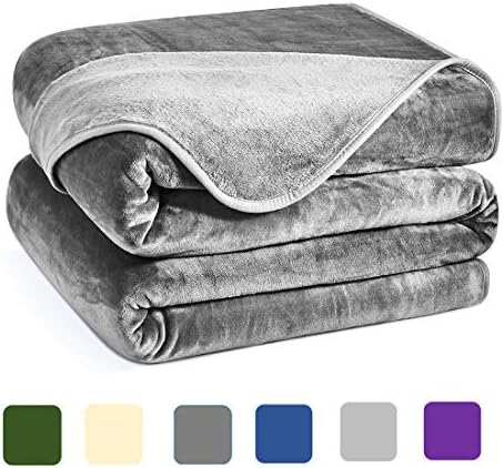 Charm Heart Luxury Fleece Blanket,All Season Super Soft 350GSM Blankets Lightweight Warm Blanket for Home Bed Blankets Queen Size, Smoke Grey 90×90 in