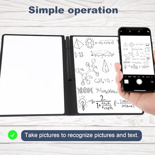 Cuaderno Reutilizable, 24x16,5cm Cuaderno de Pizarra Blanca Portátil A5 Cuaderno Borrable Pizarra Blanca de Borrado en Seco para Oficina Negocios Hogar (Azul Profundo) - imagen 7