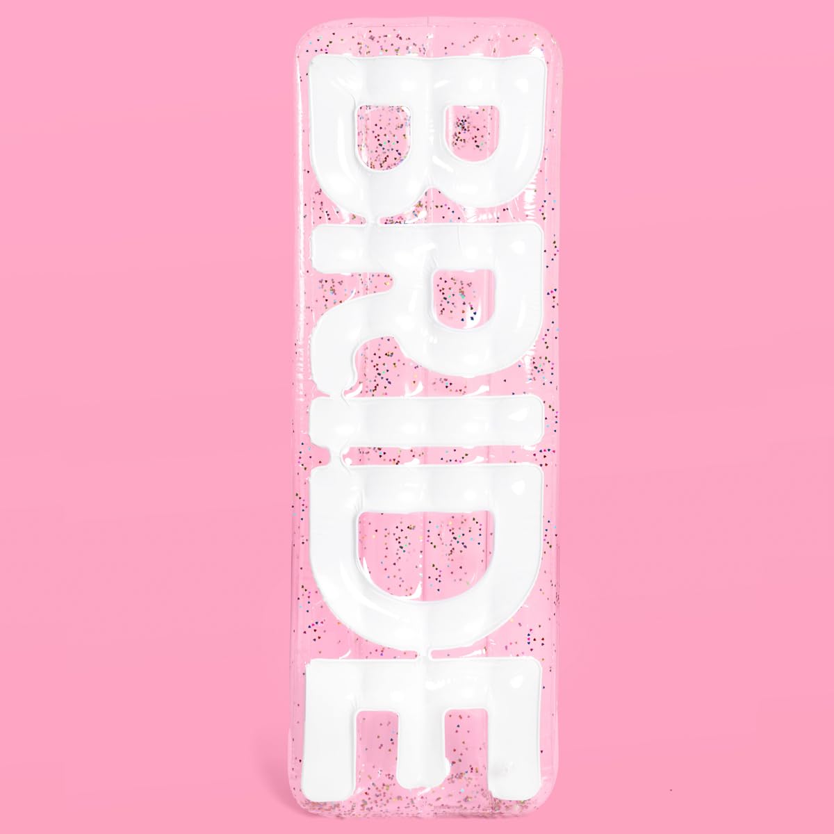 xo, Fetti Clear Bride Pool Float, Multicolor Confetti - 6 Ft. | Bachelorette Party Decorations, Beach Bridal Shower Supplies, Cute Bridal Decor