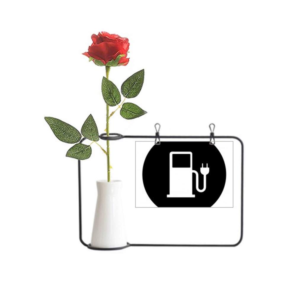 Vase rose artificielle pour station de recharge véhicule électrique