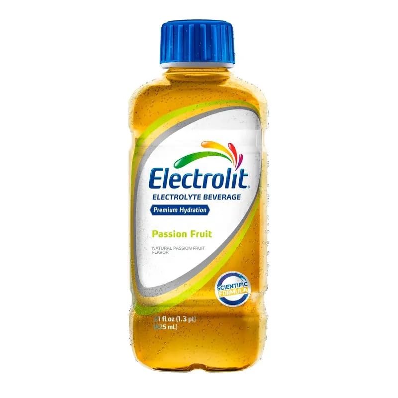 Electrolit Hydration Electrolyte Drinks, Sports Beverages with Electrolytes, Recovery Drink for Post Workout, 12 Pack, 21 Fl Oz Bottles, Passion Fruit