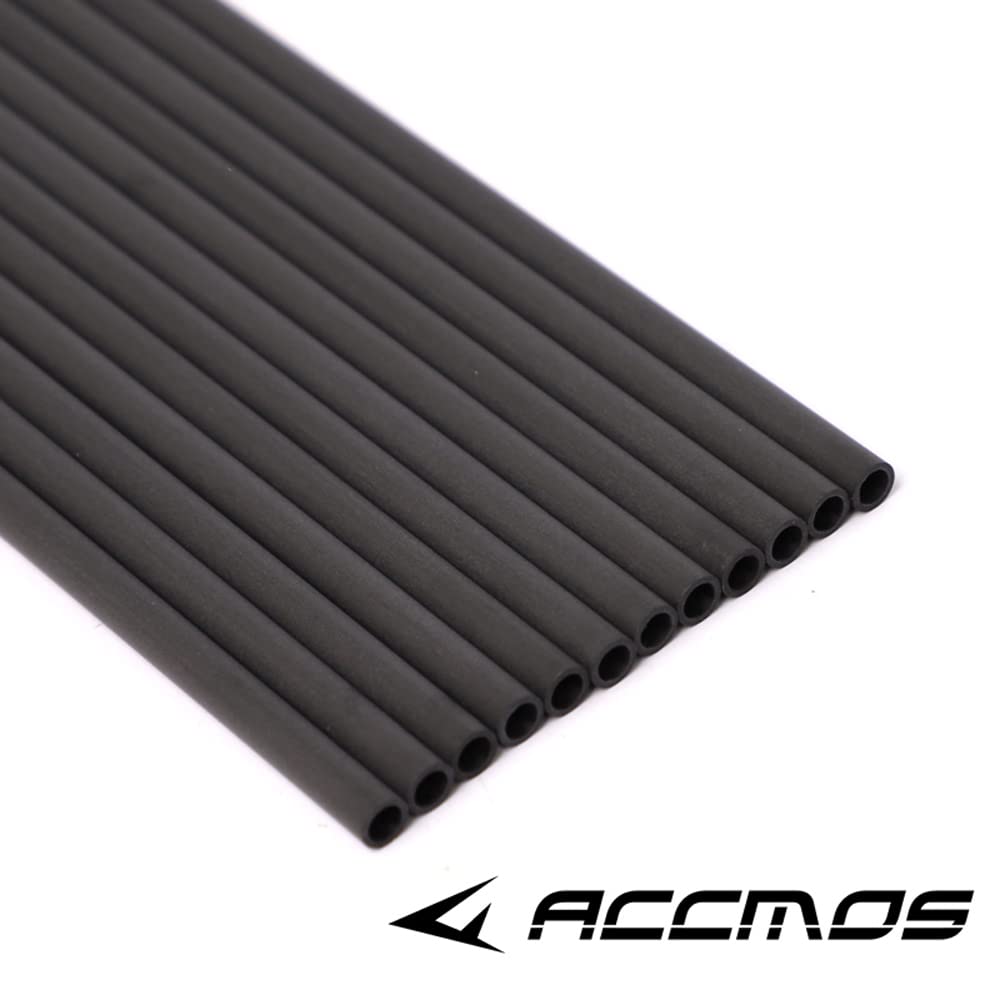 ACCMOS 31 Pollici Tiro con L'Arco Albero della Freccia ID 6,2 mm Albero delle Frecce in Carbonio Spine 600 Caccia o Pratica di Tiro Tubo Dell'asta della Freccia 12 pz (Spine 600, 31inch)