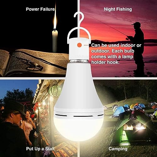 garageangle Lâmpada Led de Emergência Recarregável de 15 W, Lâmpada Led de Bateria Branca Equivalent
