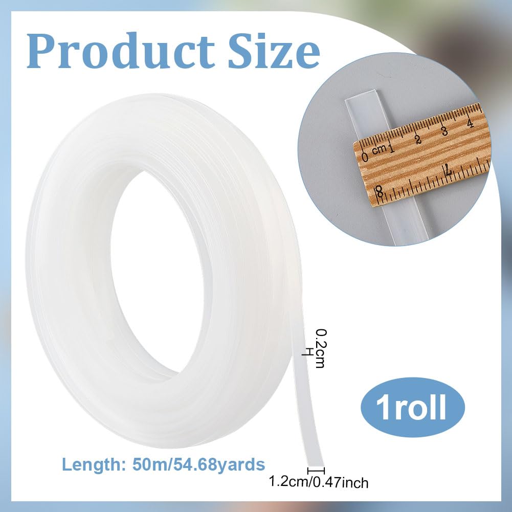 OLYCRAFT 12 mm Tape Imbottitura 50 m Strisce di chiodi in plastica bianca Trim in vinile per barca Strisce di imbottitura Nastro flessibile Tessuto per riparazione barca mobili divano sedia