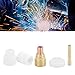 Ceramic Welding Cup Set in White with Chuck, Air Lens, and Spacer, High Temperature Resistance, Durable Ceramic and Alumina Material, Nozzle Model 10 and 12, Complete Kit
