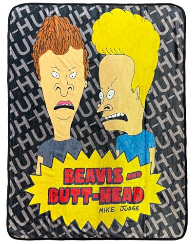 Surreal Entertainment Beavis and Butthead Blanket Huh-Huh 90s TV Series Throw 45