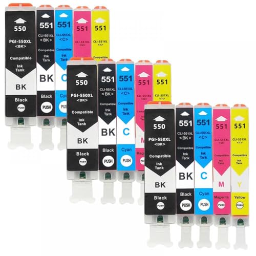 Cartouche d'encre PGI550 XL CLI 551 haute capacité pour des impressions couleur nettes sur IX6850