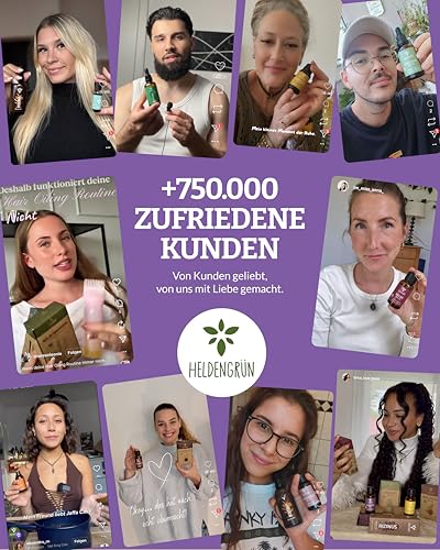 Heldengrün® Lavendelspray 'Gute Nacht' [BIO-LAVENDELÖL] Dermatologisch getestet - Lavendelspray für Kopfkissen - Blumig & frisch - Lavendel Kissenspray & Raumspray