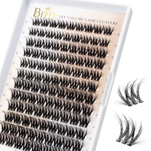 Grappes de cils 3D BEFER à effet volume naturel et longueurs mixtes ZE11 pour pose soi-même