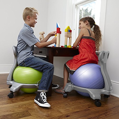 Image of Gaiam Kids Balance Ball Chair, Classic Stability (Pink) | Kids Stability Ball Chair | Active Desk Seating Alternative | Core & Balance Engagement | Pump Included | Ages 6-12